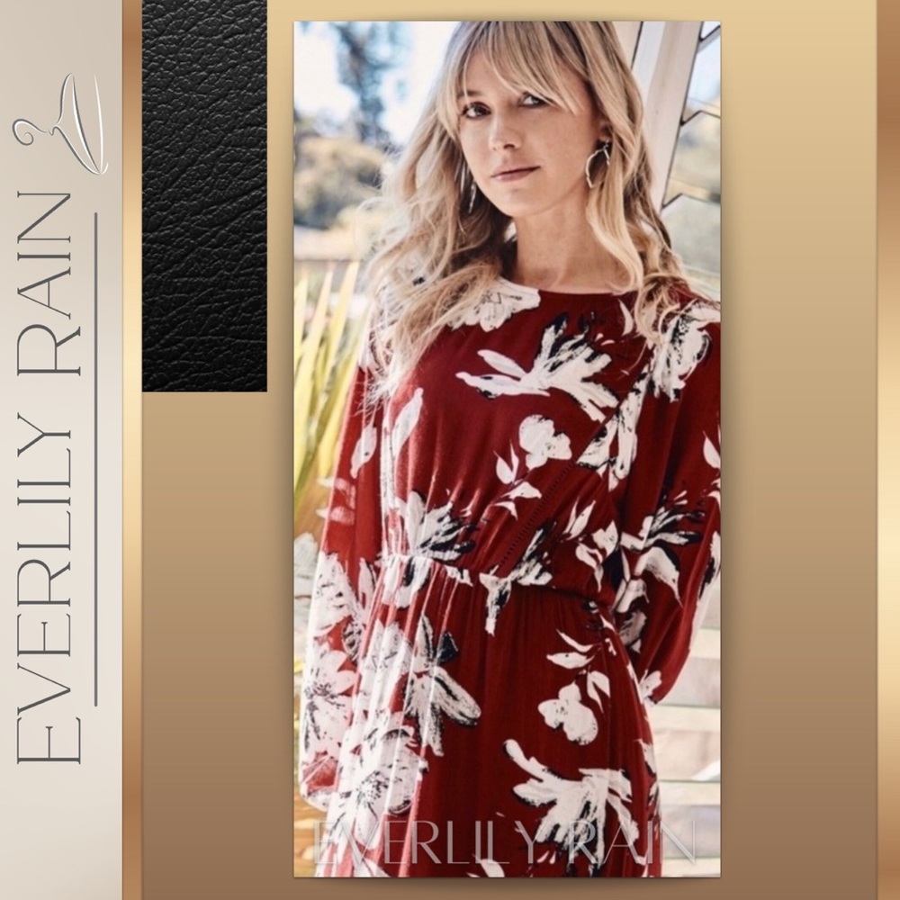 Gorgeous Red Floral Maxi Dress - Picture 5 of 11